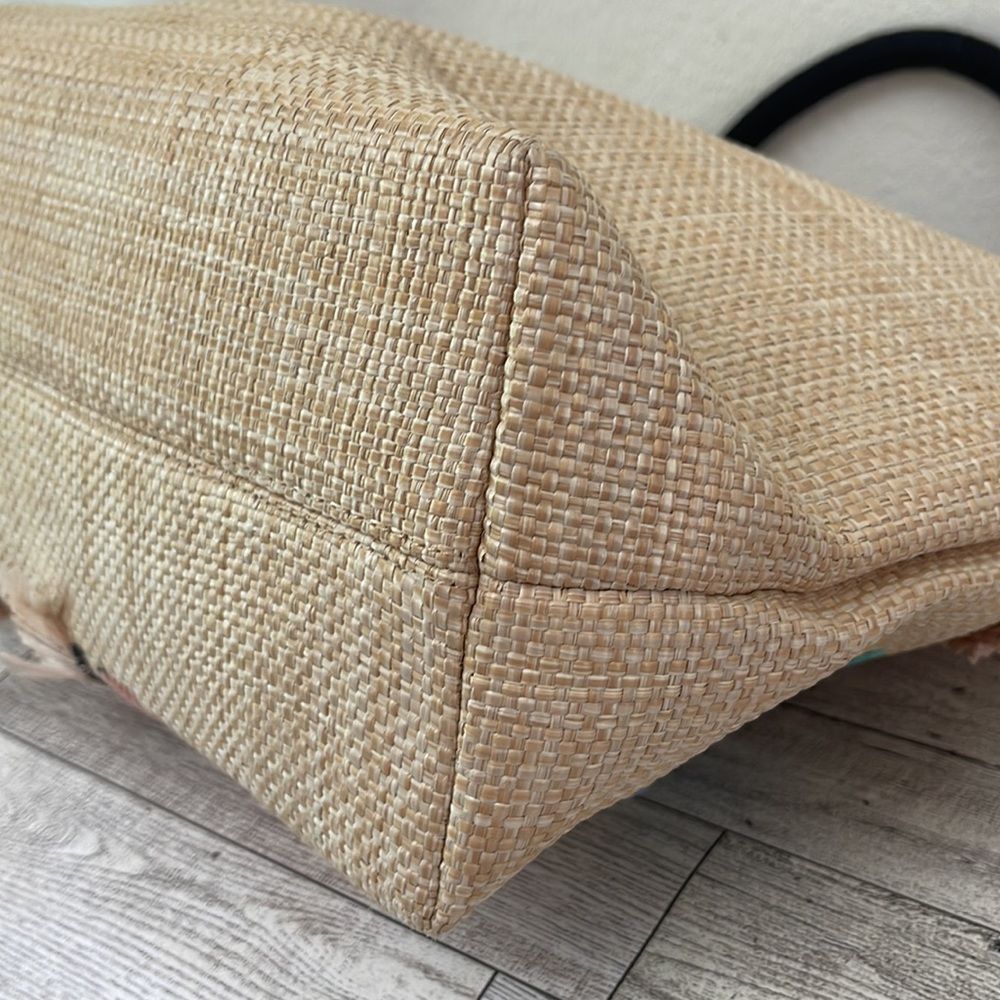 Stella & Dot Straw & Raffia Tote & Matching Pouch NWOT - Picture 8 of 12
